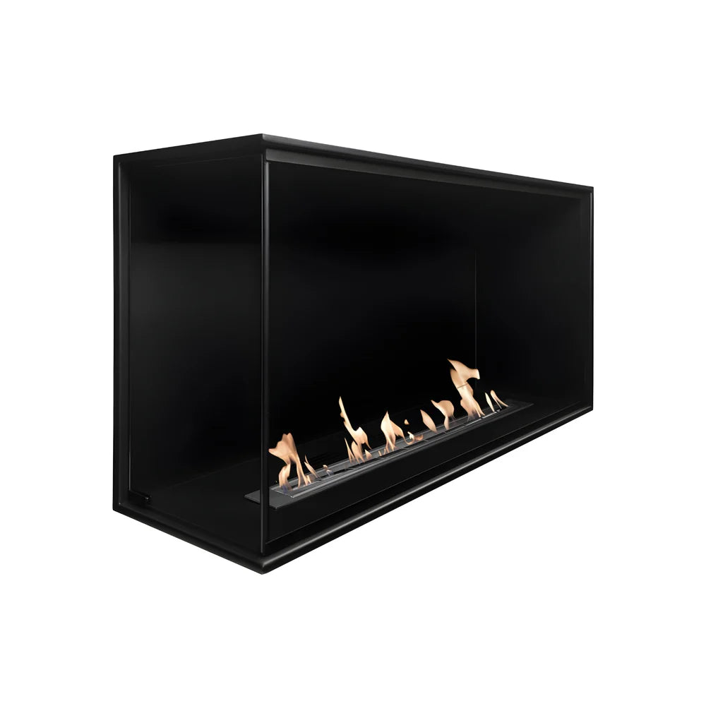 Built-in Corner Full Glass Fireplace Left 100 cm