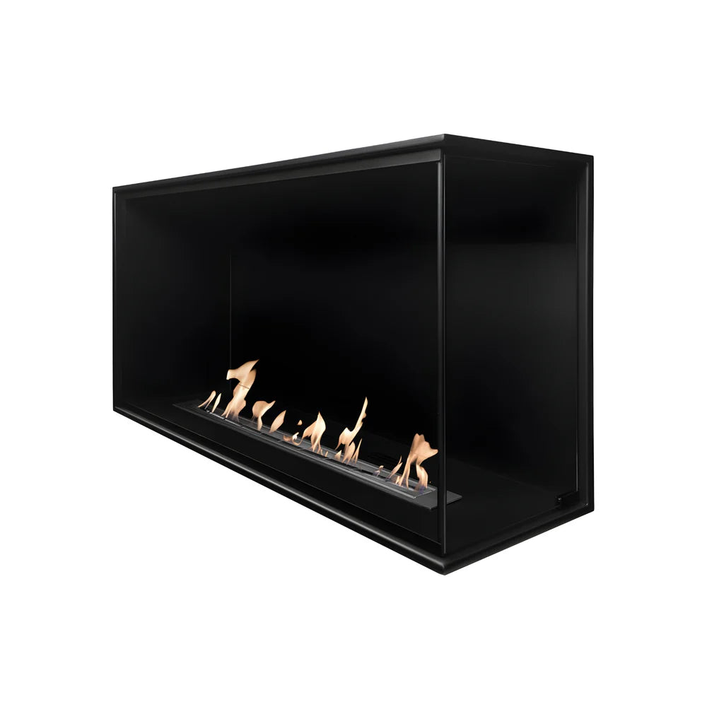 Built-in Corner Full Glass Fireplace Right 100 cm