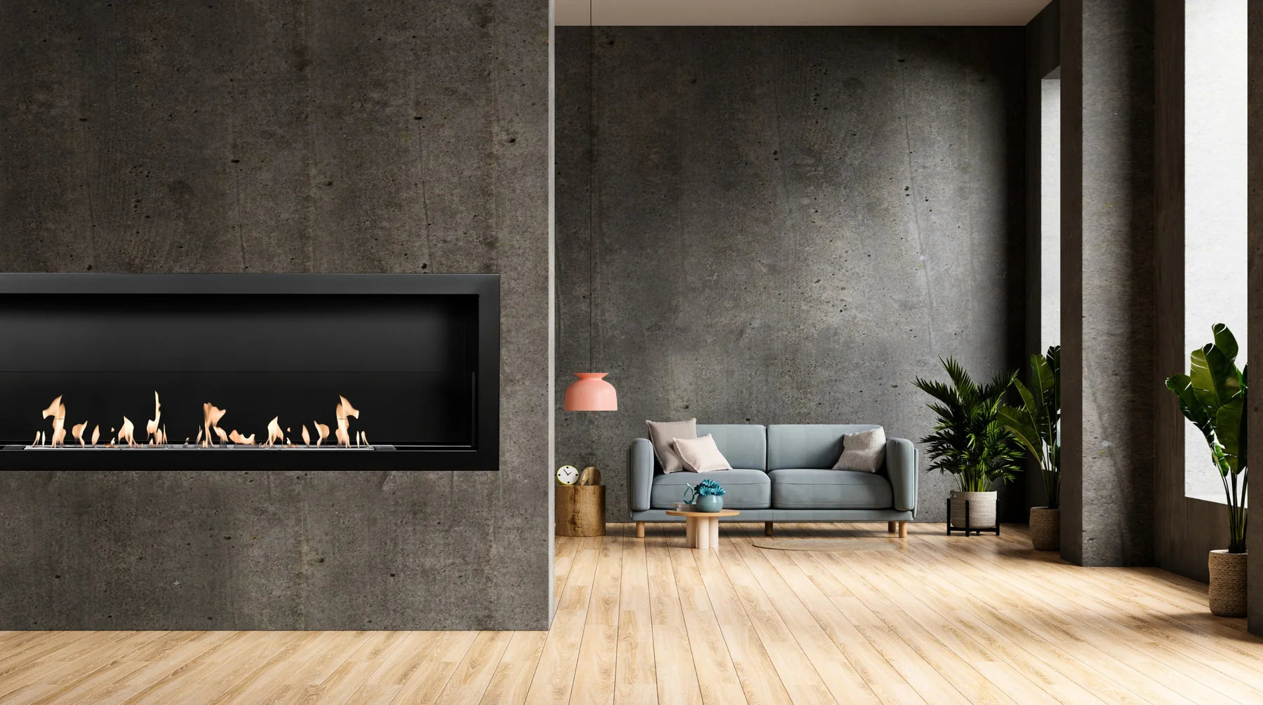 Image of Bio Ethanol Built-In Fireplace Black 120 cm