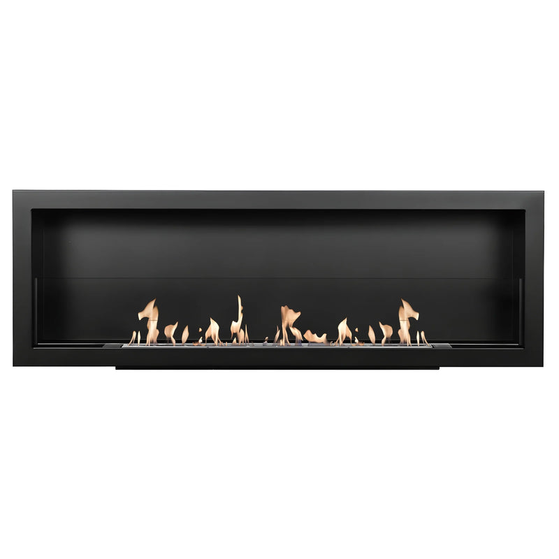 Bio Ethanol Built-In Fireplace Black 120 cm