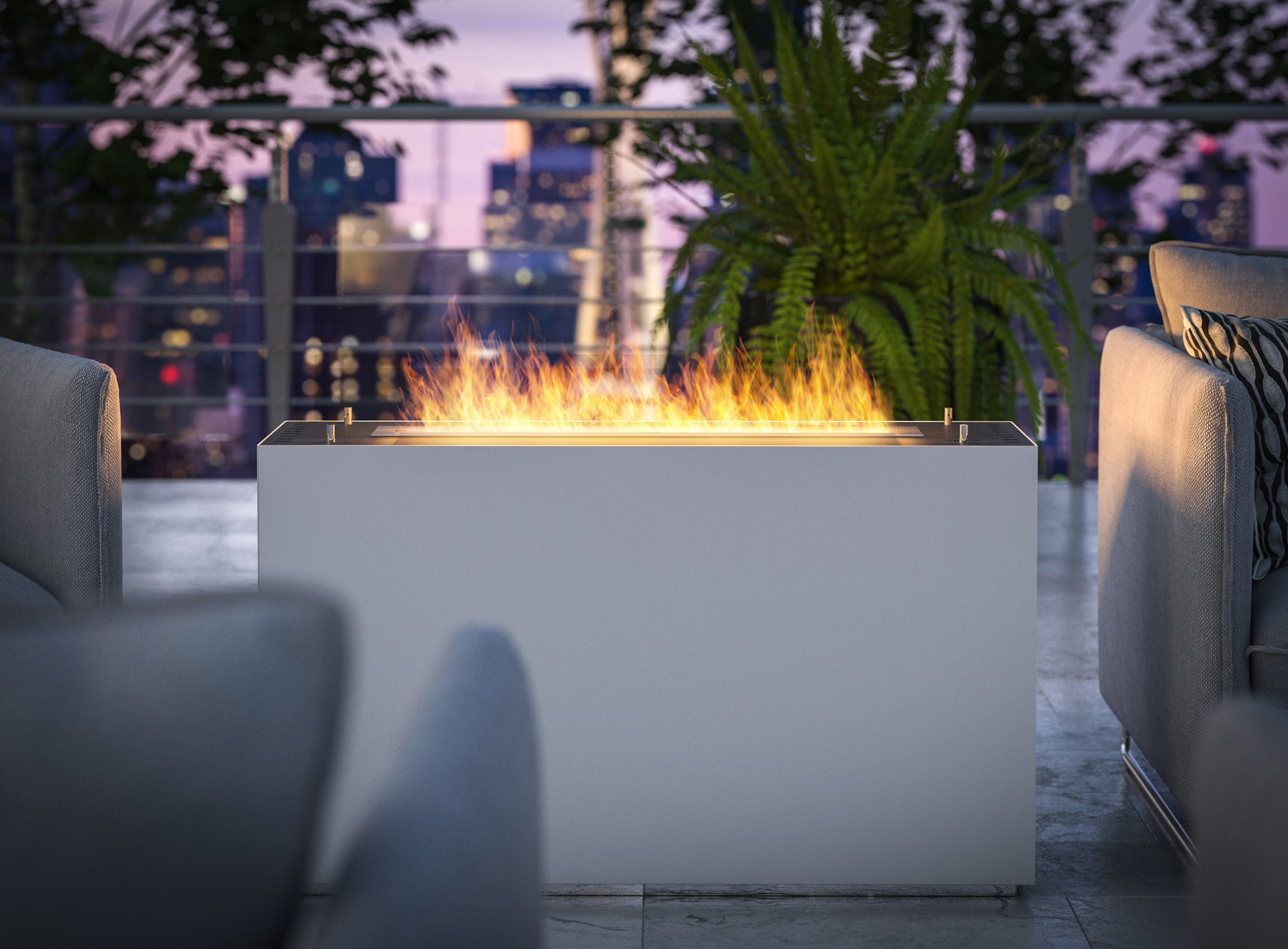 INCUBE White Freestanding Fireplace