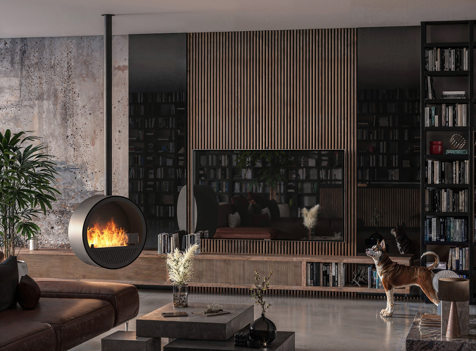 Incycle Slim Black Bio-ethanol Ceiling Fireplace