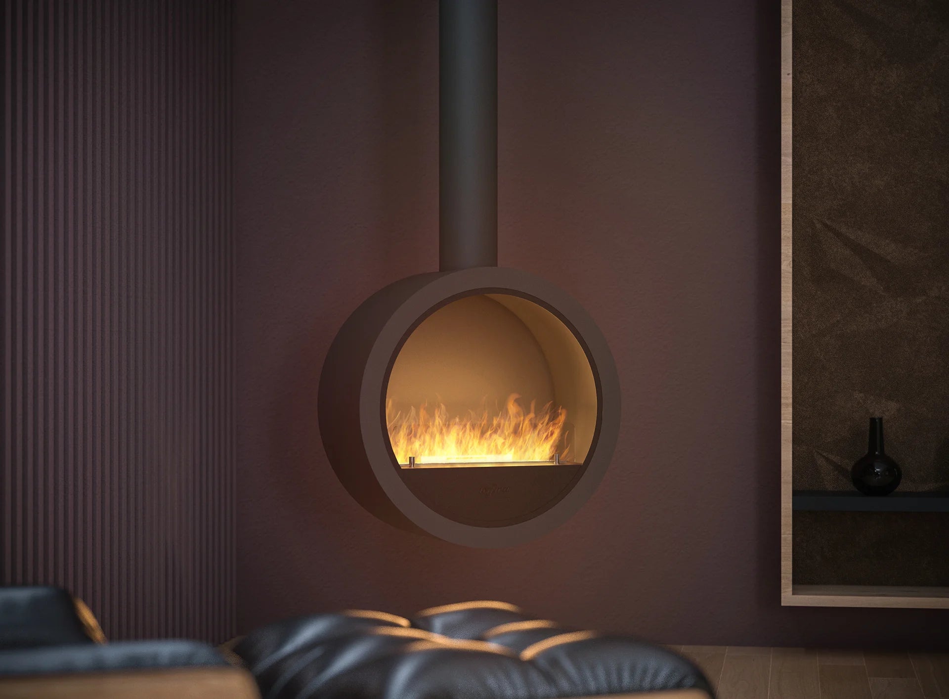 Incyrcle Black Bio Ethanol Ceiling Fireplace D70 cm