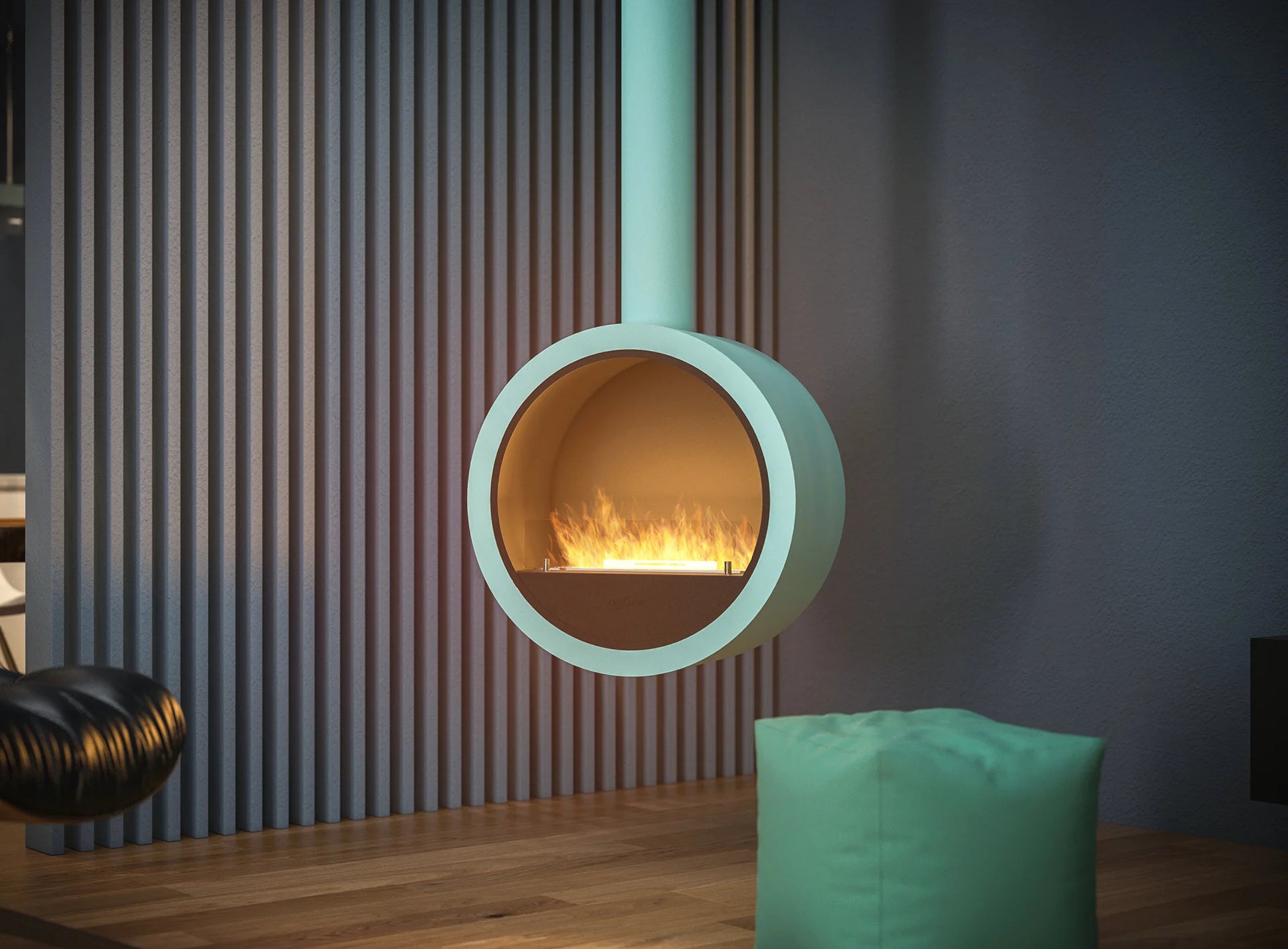 Incyrcle Blue Bio Ethanol Ceiling Fireplace D70 cm