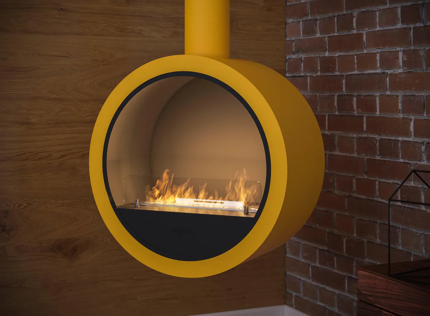 Incycle Yellow Bio Ethanol Ceiling Fireplace D70 cm