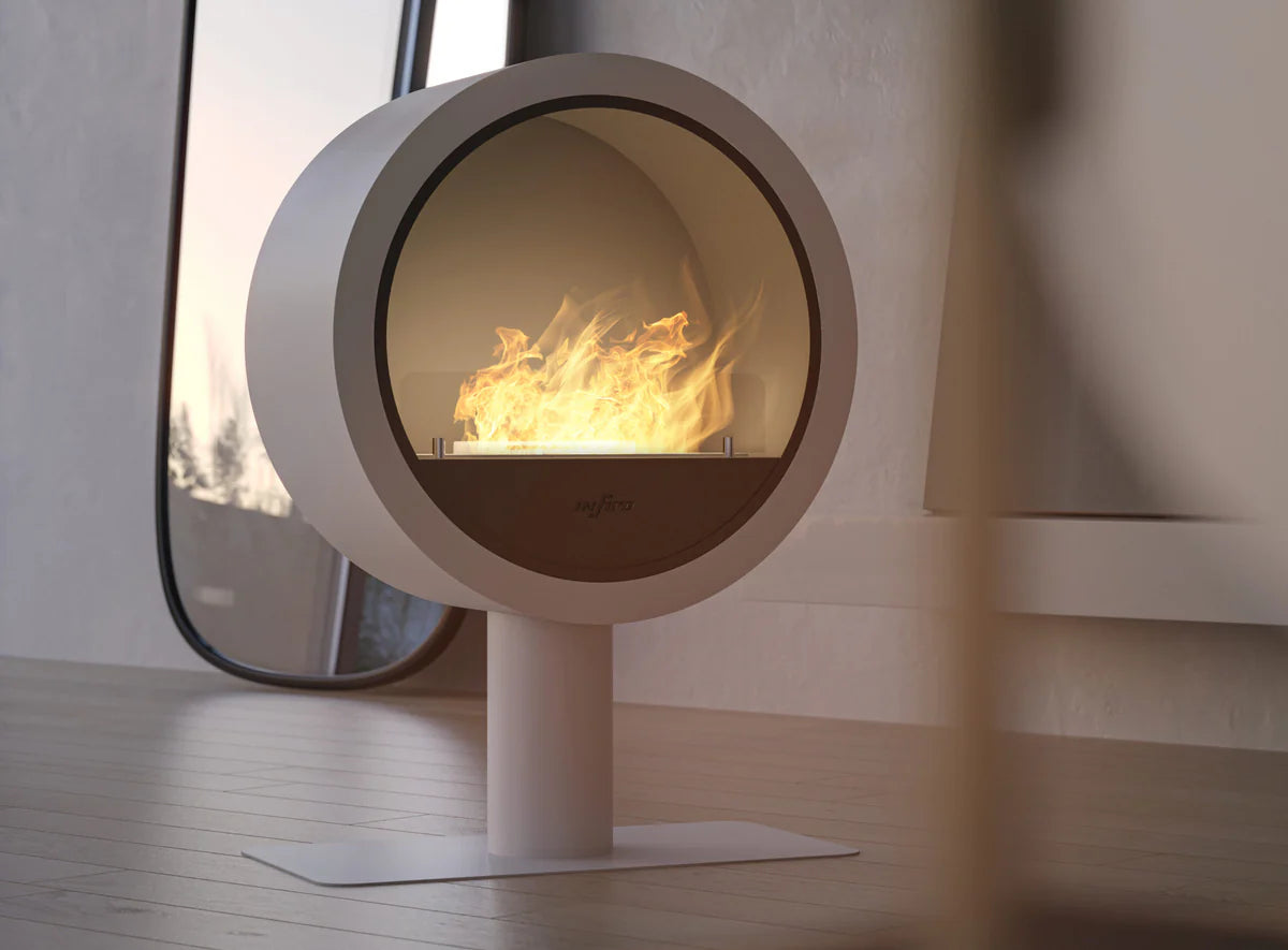 Incycle White Freestanding Fireplace