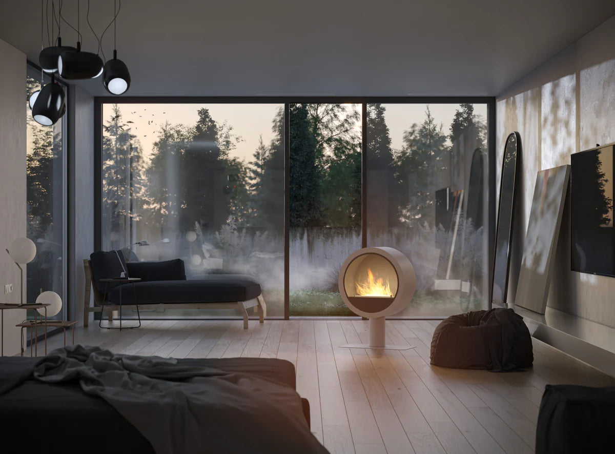 Image of Incyrcle White Freestanding Fireplace