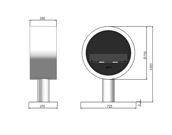 Incyrcle White Freestanding Fireplace