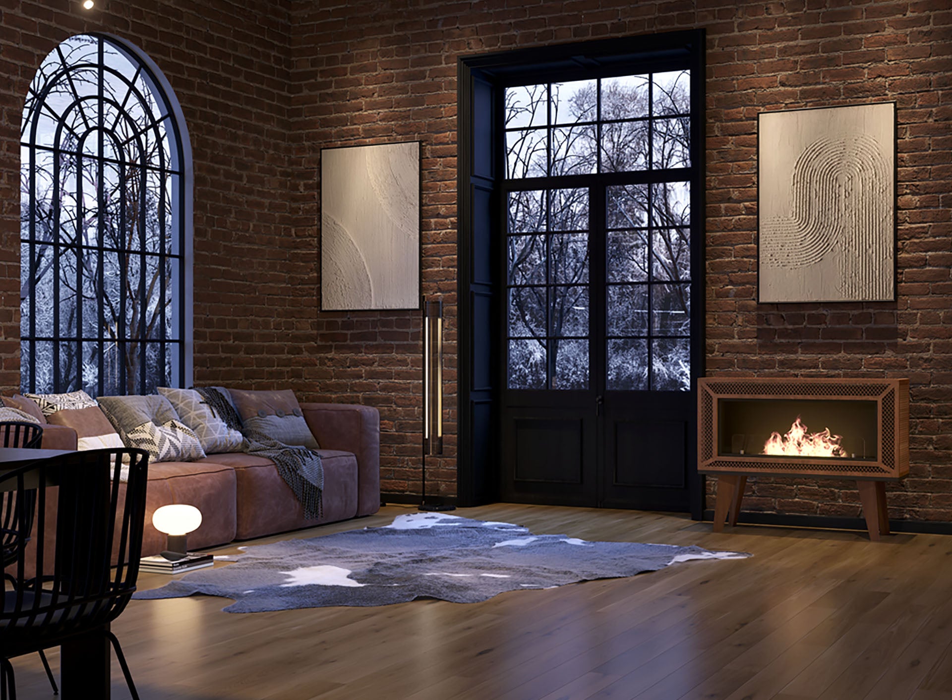 Image of Industrial Freestanding Fireplace