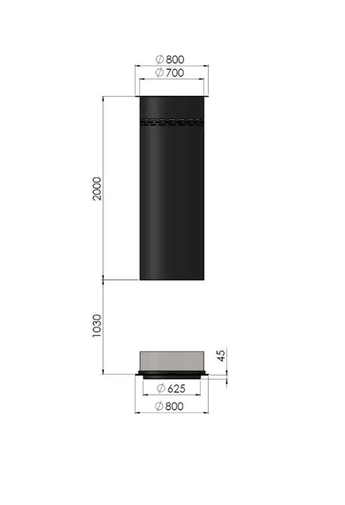 Inround Bio Ethanol Ceiling Fireplace D65 cm