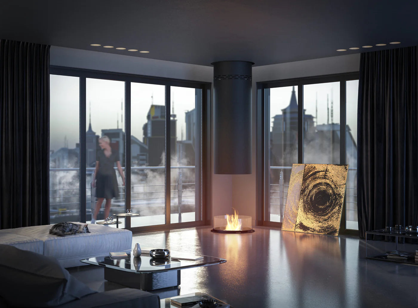 Image of Inround Bio Ethanol Ceiling Fireplace D65 cm