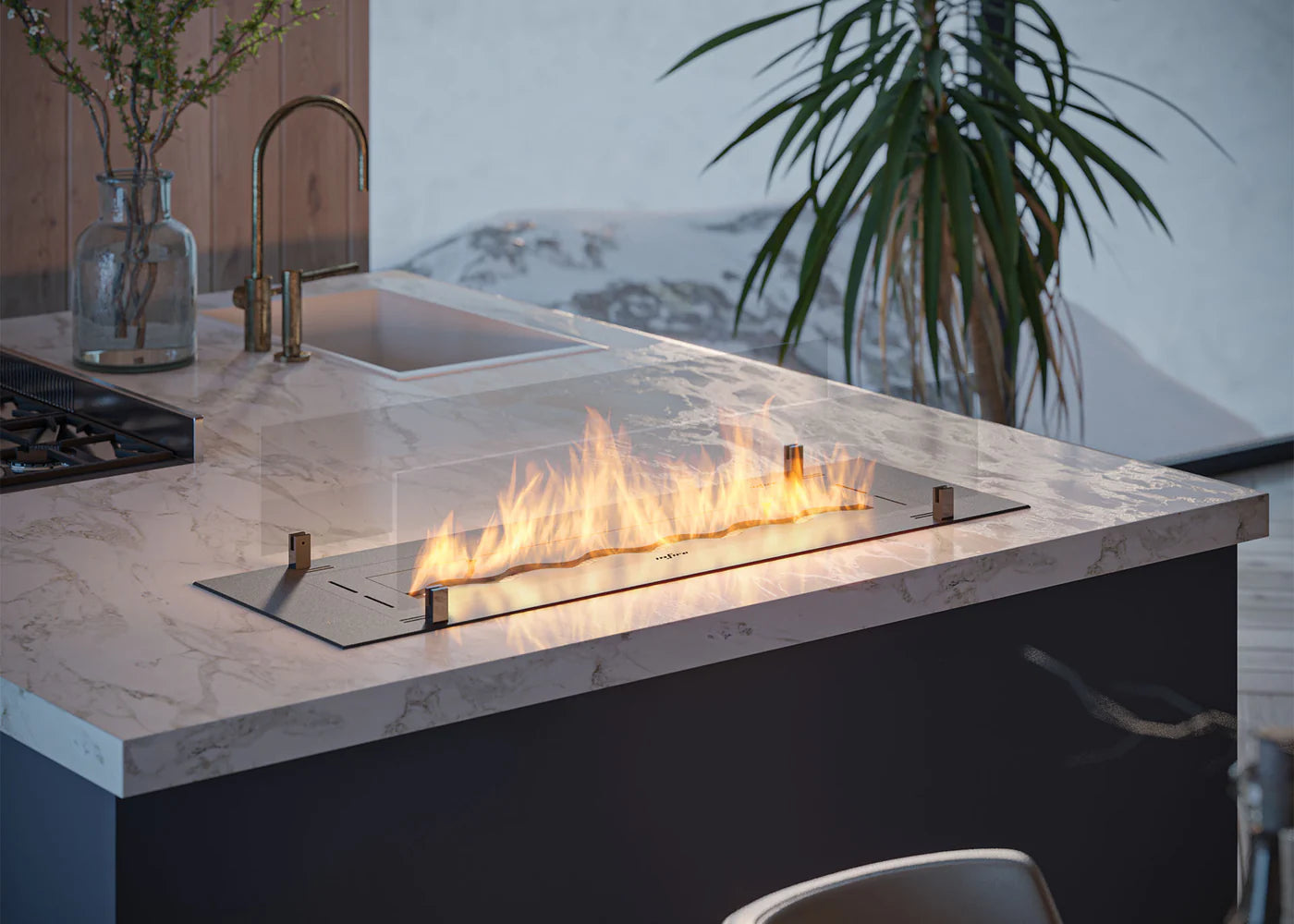 Image of Insert Black Bio Ethanol Burner Insert 1000 mm