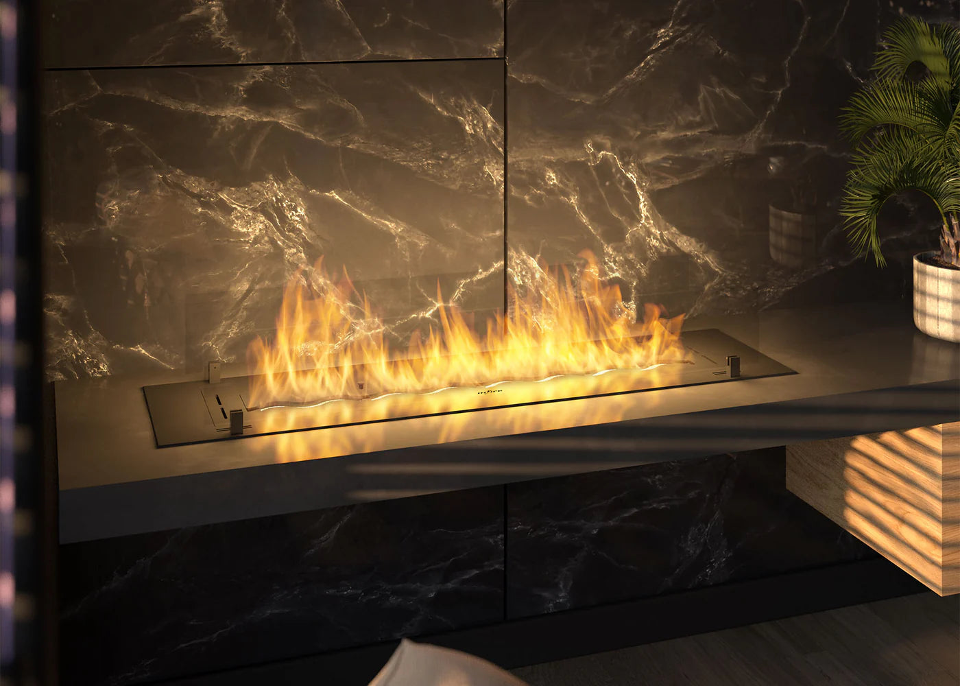 Image of Insert Black Bio Ethanol Burner Insert 1200 mm
