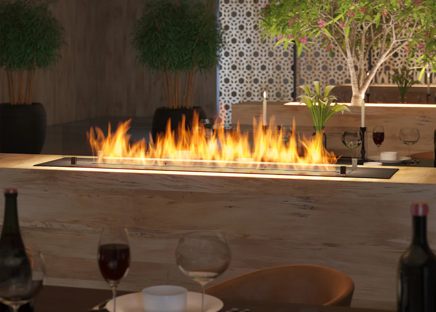 Image of Insert Black Bio Ethanol Burner Insert 1500 mm