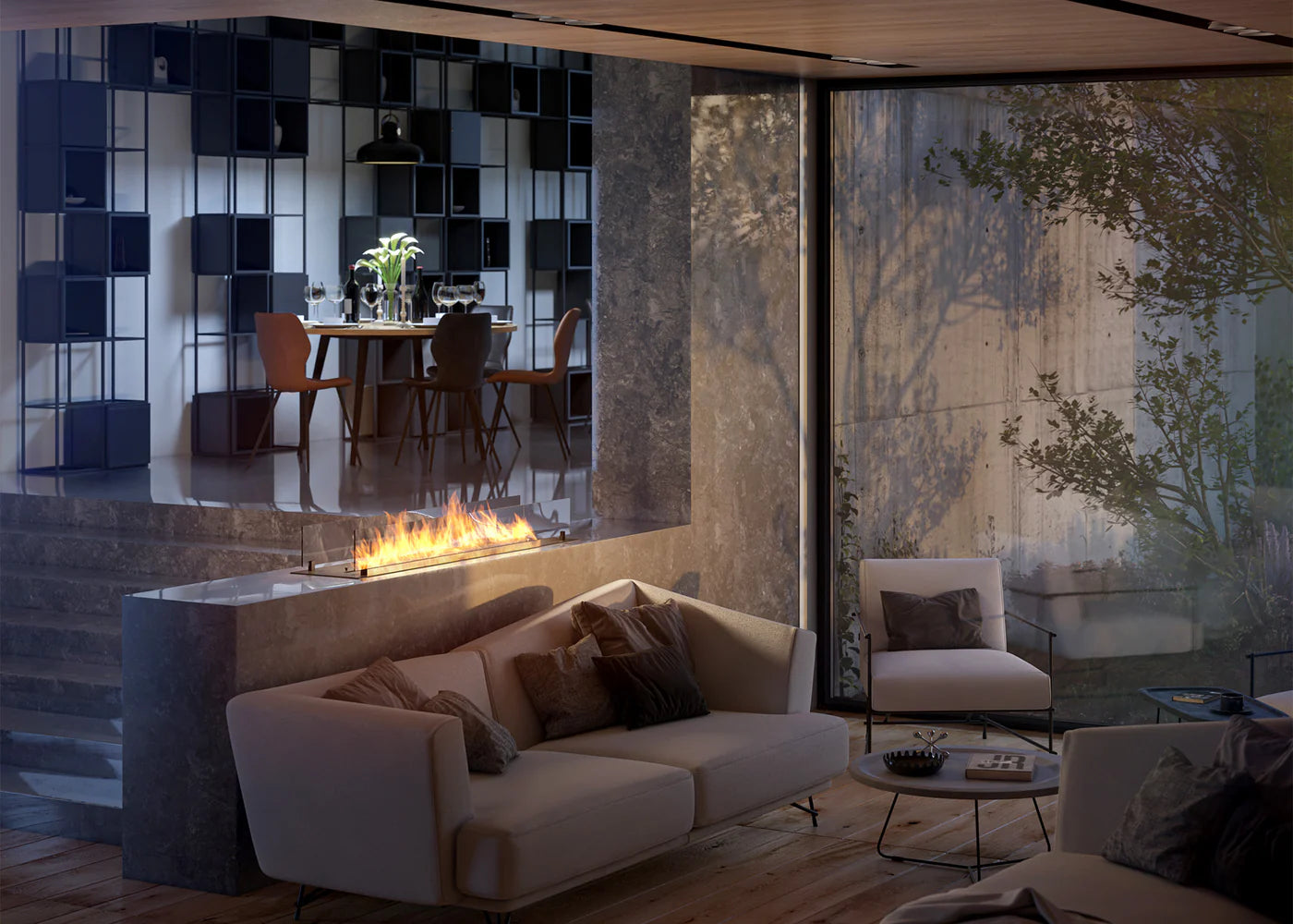 Image of Insert Black Bio Ethanol Burner Insert 1500 mm