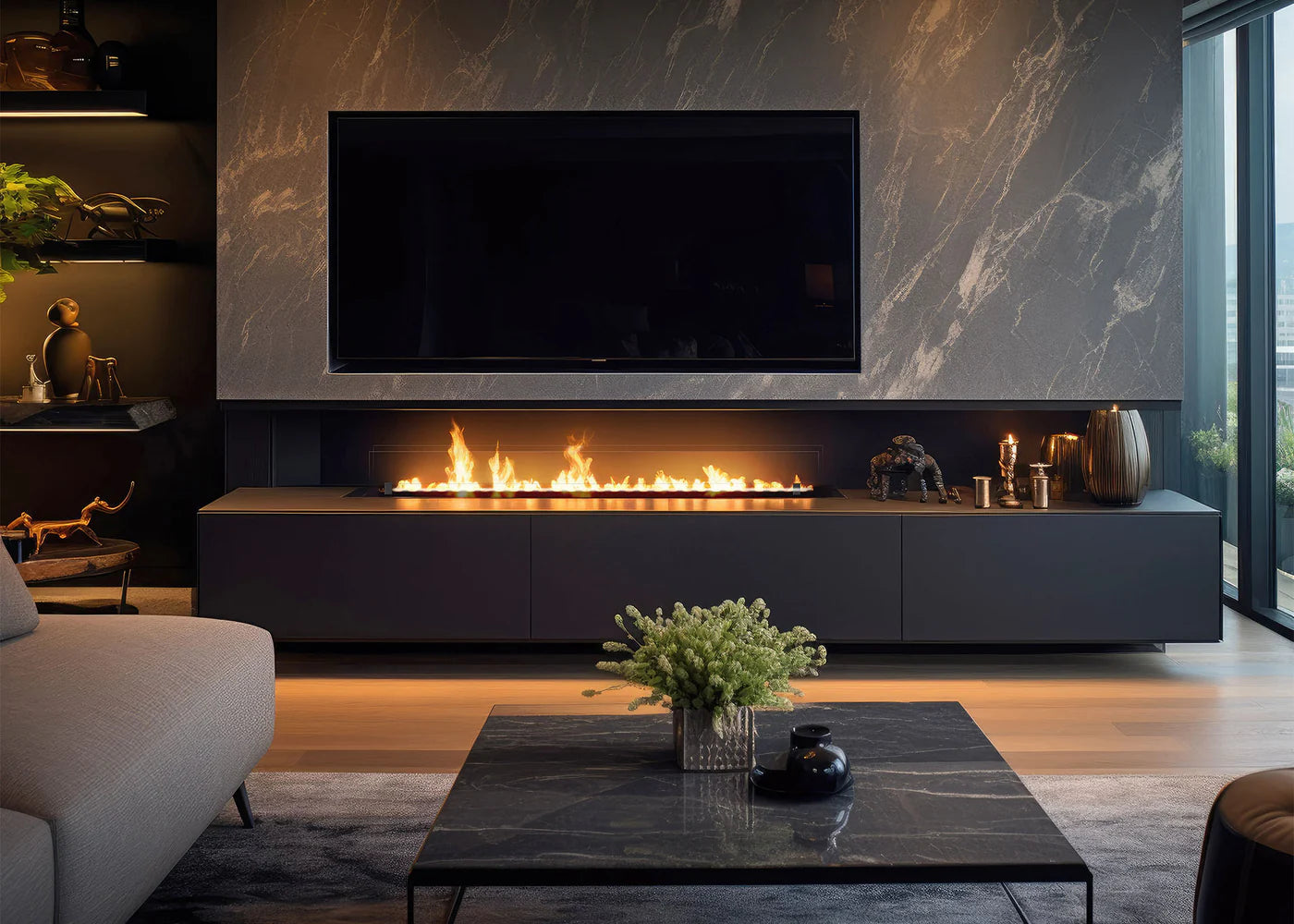 Image of Insert Black Bio Ethanol Burner Insert 2000 mm