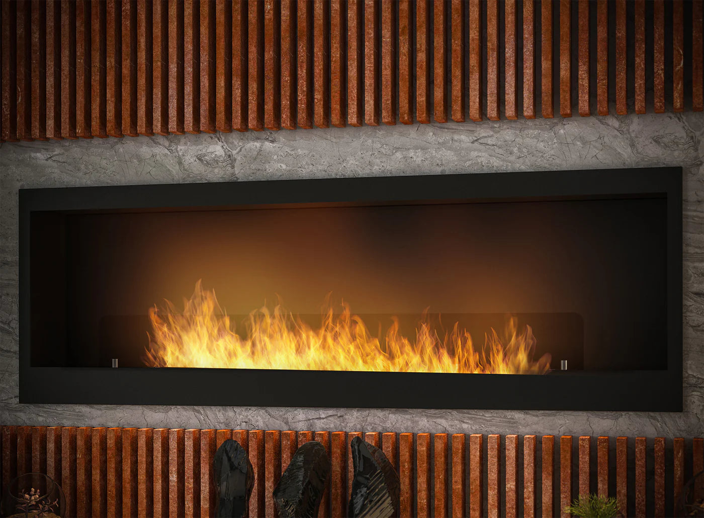 Inside Bio Ethanol Built-in Fireplace 150 cm