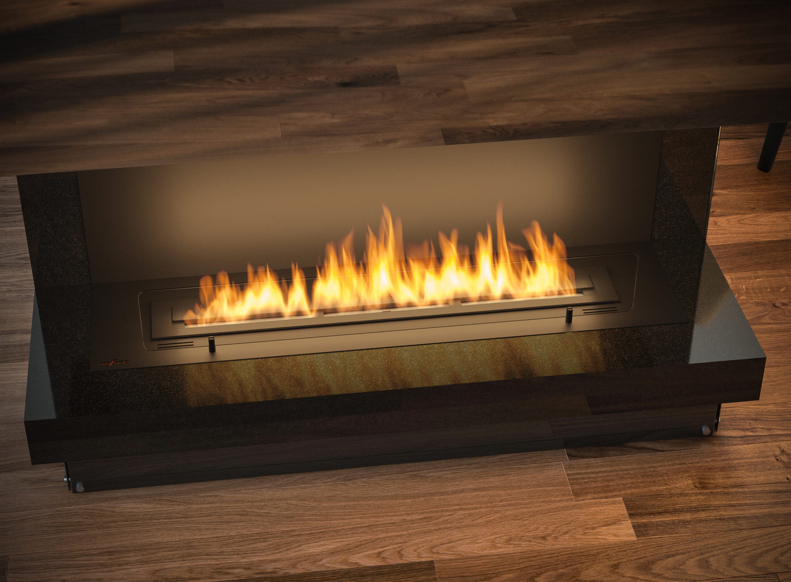 Inside Three-sided Built-in Fireplace 110 cm