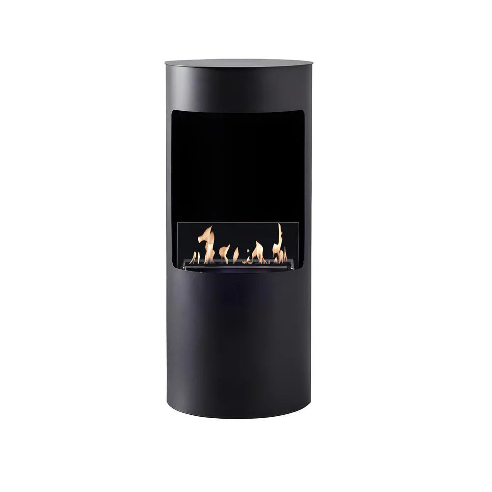 Lomanian Black Bio Ethanol Freestanding Fireplace H95 cm