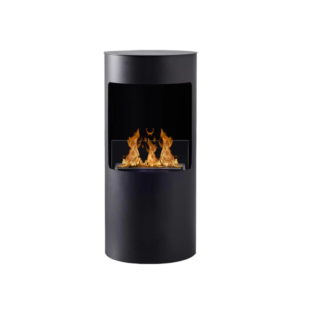 Lomanian Black Bio Ethanol Freestanding Fireplace H95 cm