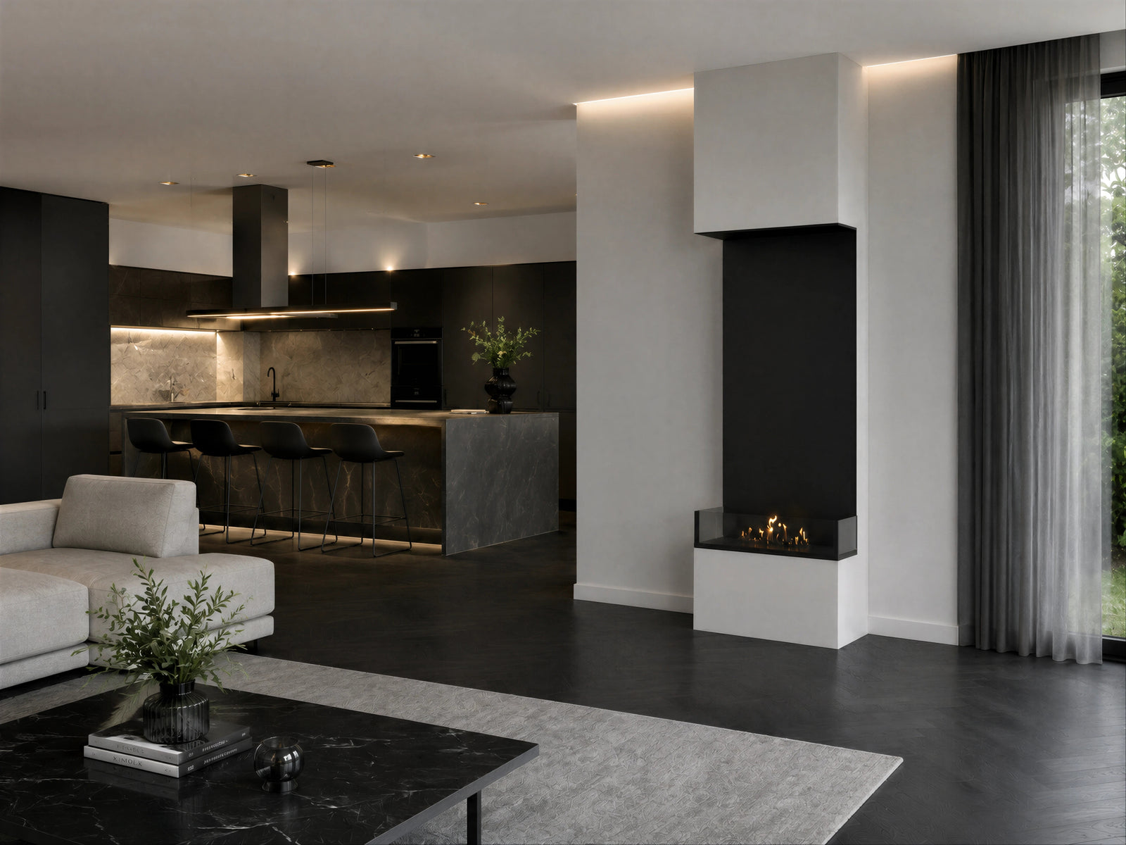 Made Roomdivider Vertical Built-in Fireplace 60 x 160 cm