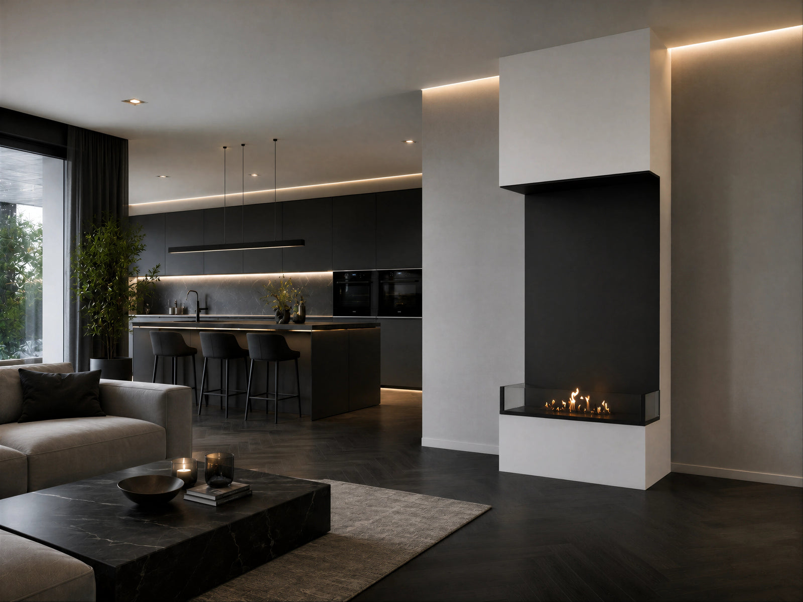 Made Roomdivider Vertical Built-in Fireplace 80 x 120 cm
