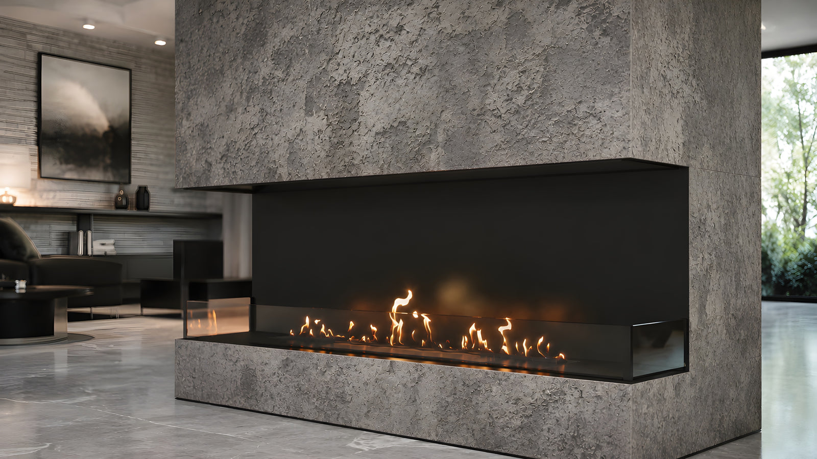 Made Three-sided built-in fireplace 170 cm