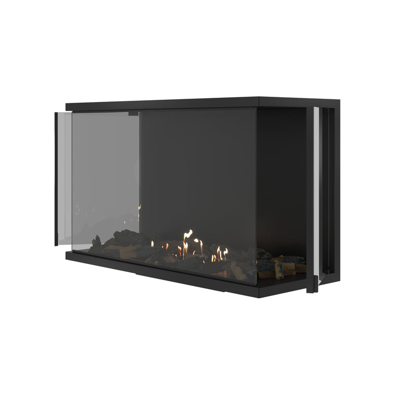 Made Three-sided Built-in Fireplace Full Glass 100 cm