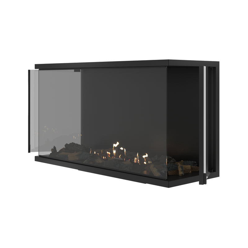 Made Three-sided Built-in Fireplace Full Glass 110 cm