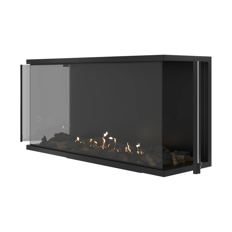 Made Three-sided Built-in Fireplace Full Glass 120 cm