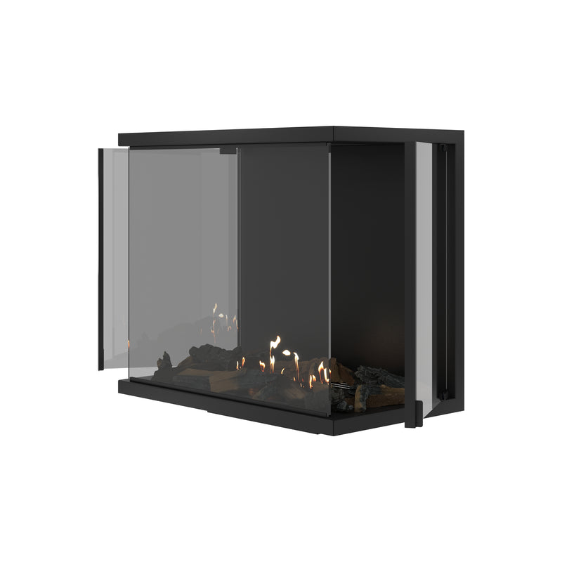 Made Three-sided Built-in Fireplace Full Glass 70 cm
