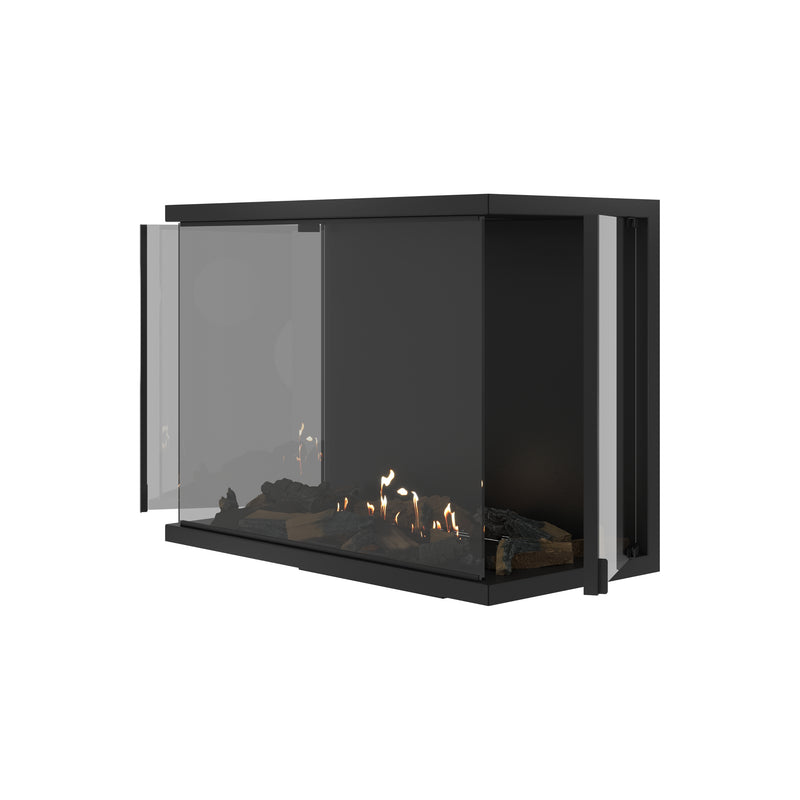 Made Three-sided Built-in Fireplace Full Glass 80 cm