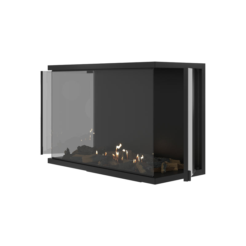 Made Three-sided Built-in Fireplace Full Glass 90 cm