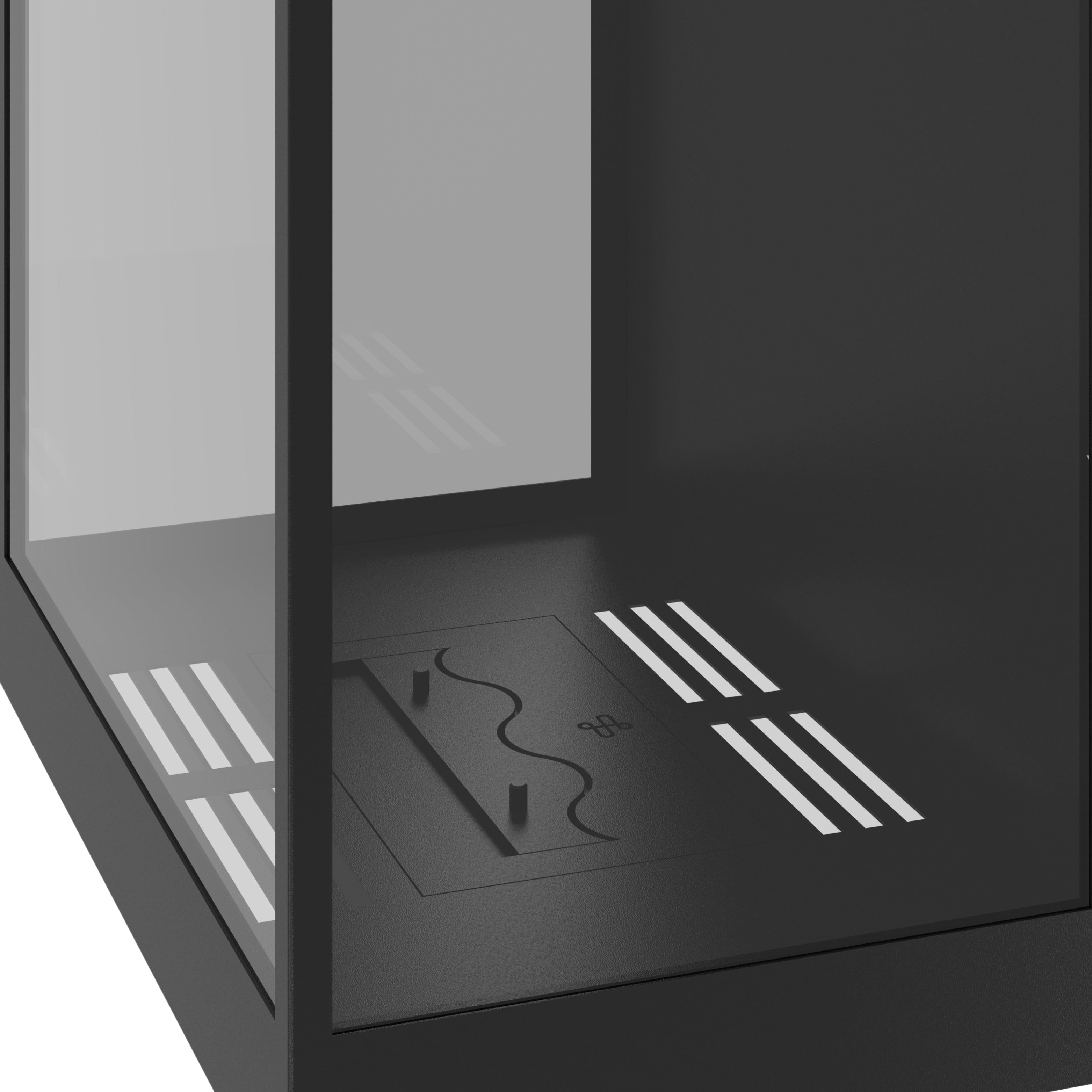 Image of Made Three-Sided Vertical Room Divider Full Glass 70 x 120 cm