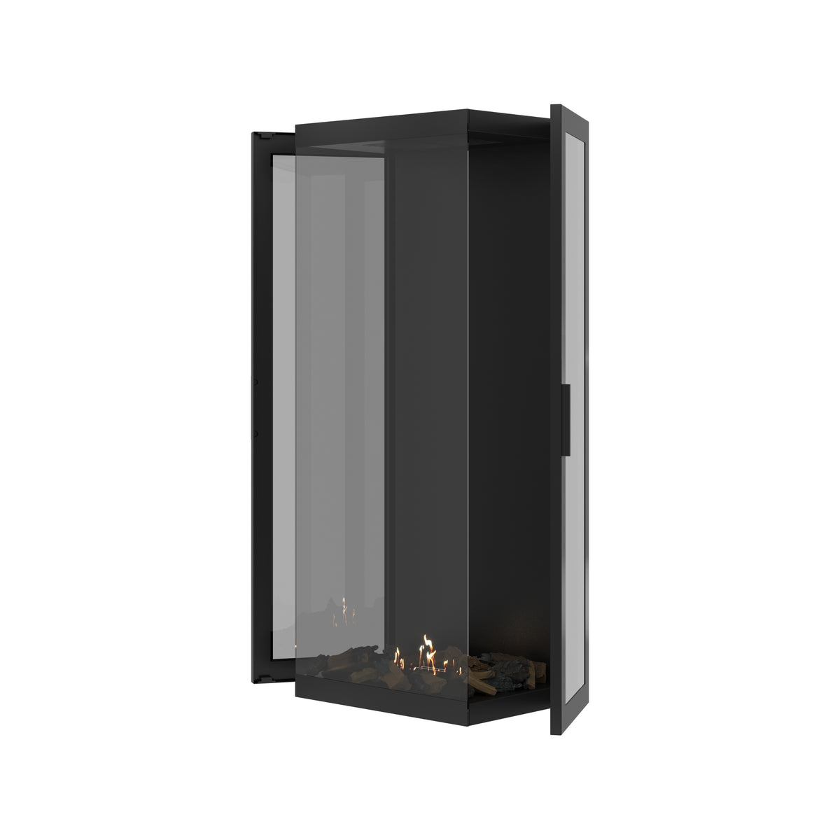 Made Three-Sided Vertical Room Divider Full Glass 60 x 120 cm