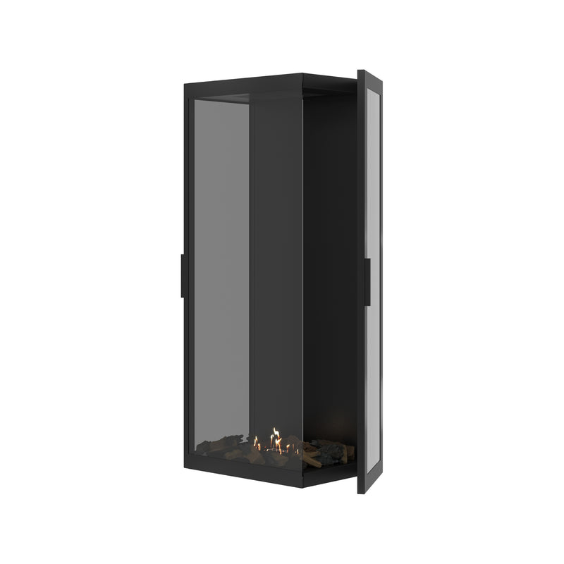 Made Three-Sided Vertical Room Divider Full Glass 60 x 120 cm