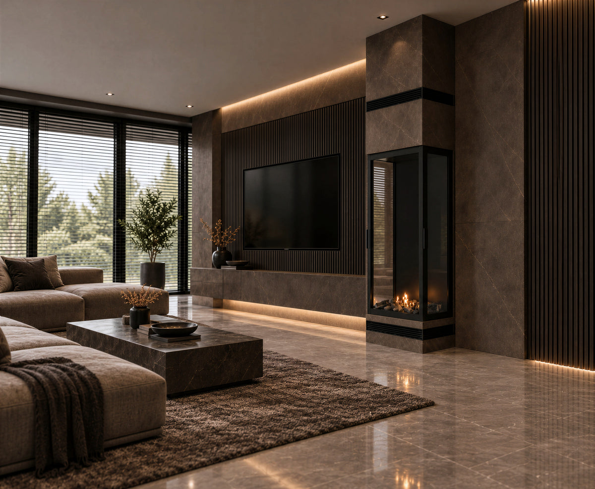 Made Three-Sided Vertical Room Divider Full Glass 60 x 140 cm