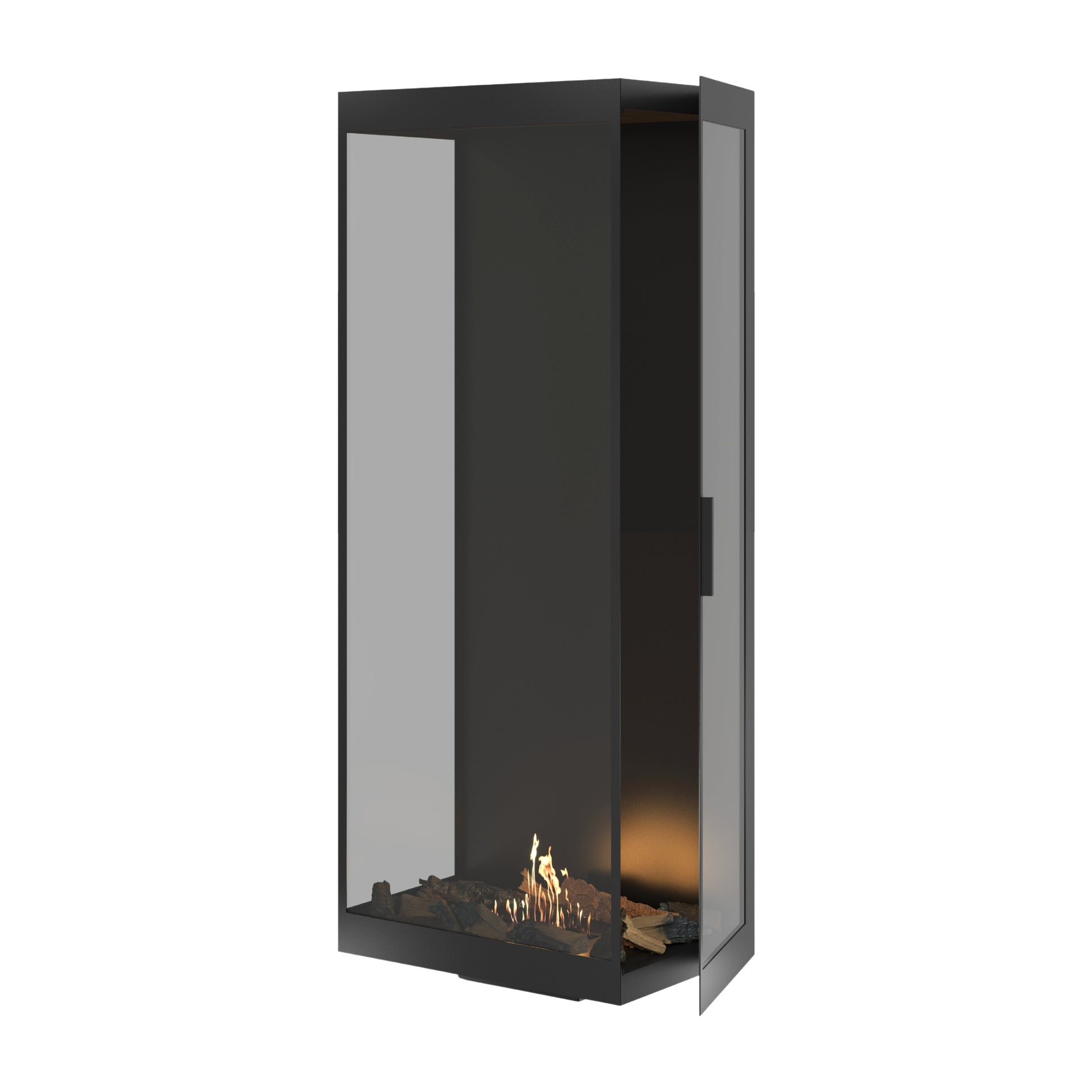 Made Three-Sided Vertical Room Divider Full Glass 60 x 160 cm