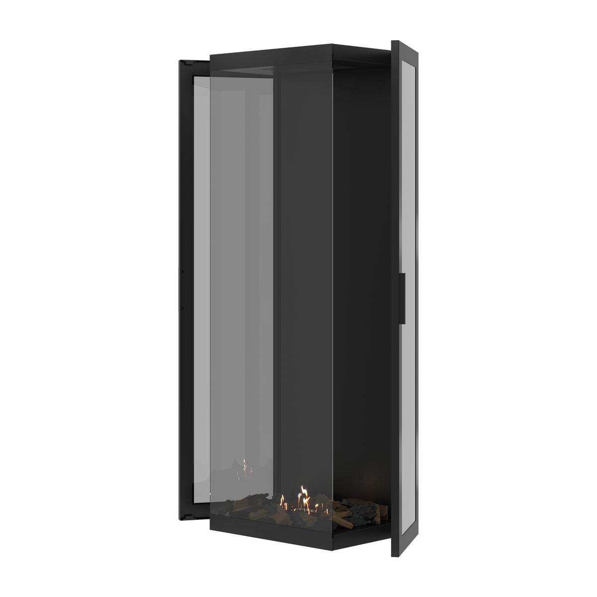 Made Three-Sided Vertical Room Divider Full Glass 60 x 160 cm