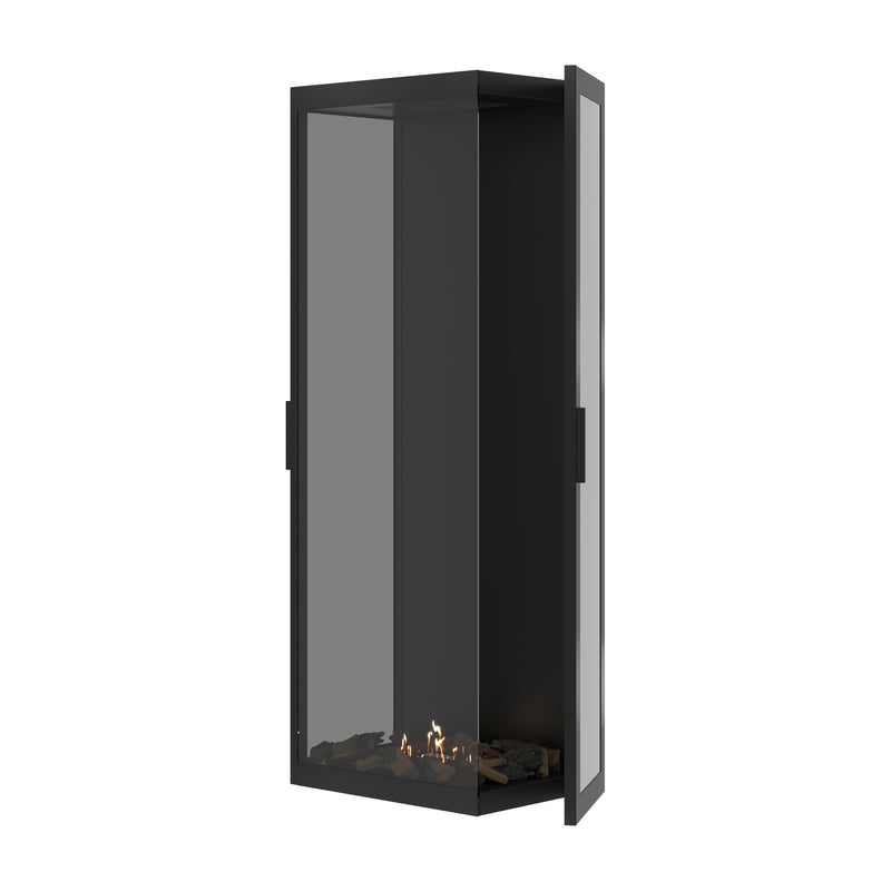 Made Three-Sided Vertical Room Divider Full Glass 60 x 160 cm