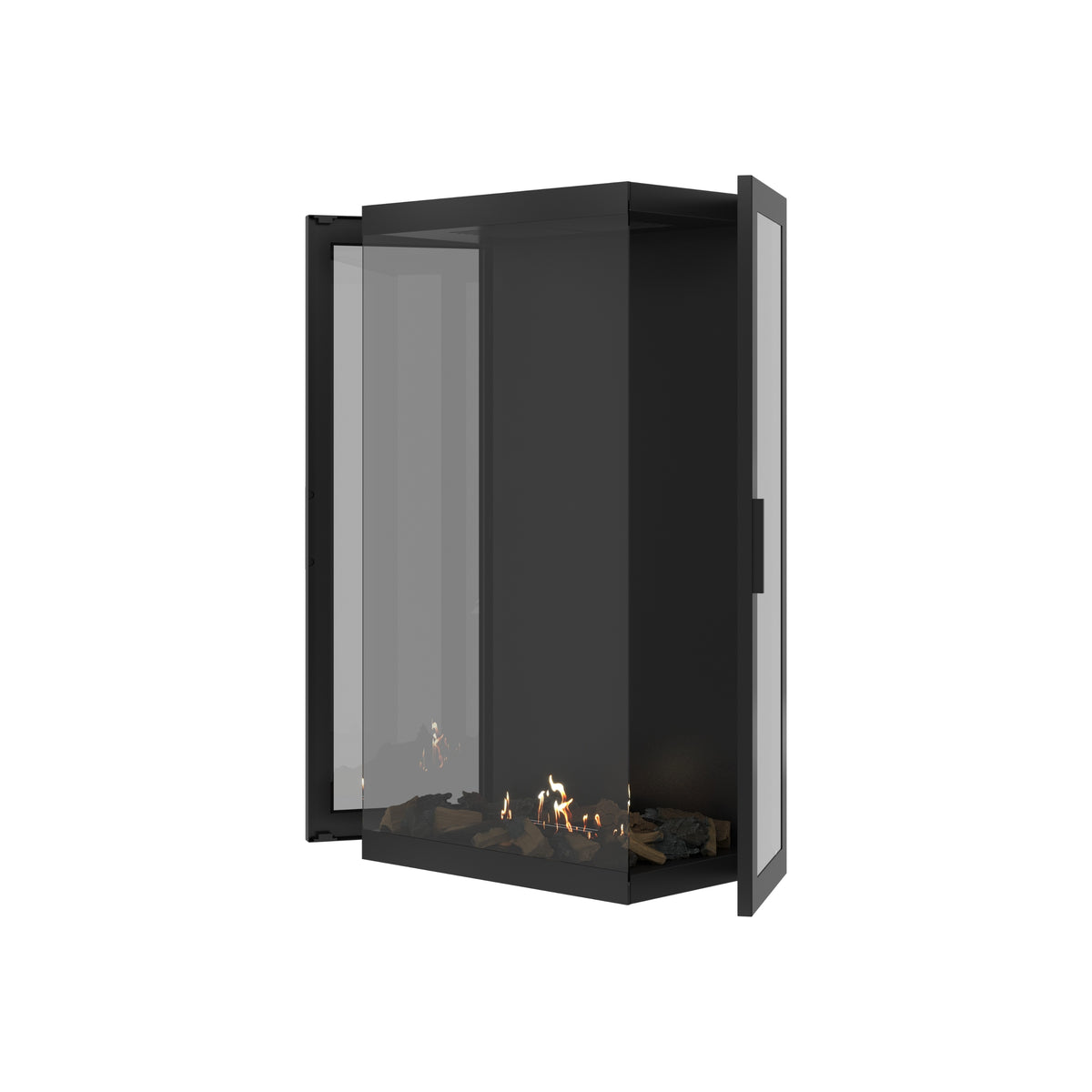 Made Three-Sided Vertical Room Divider Full Glass 70 x 100 cm