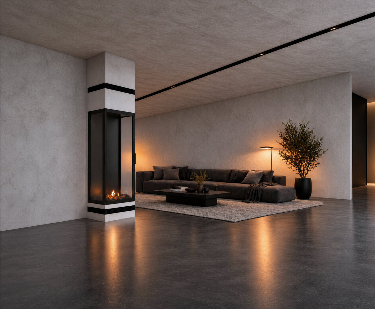 Made Three-Sided Vertical Room Divider Full Glass 70 x 120 cm