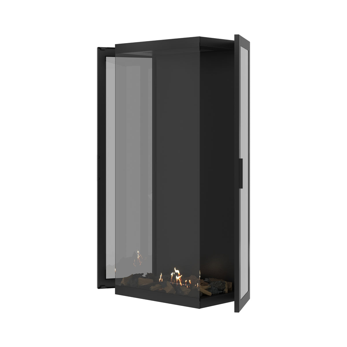 Made Three-Sided Vertical Room Divider Full Glass 70 x 140 cm