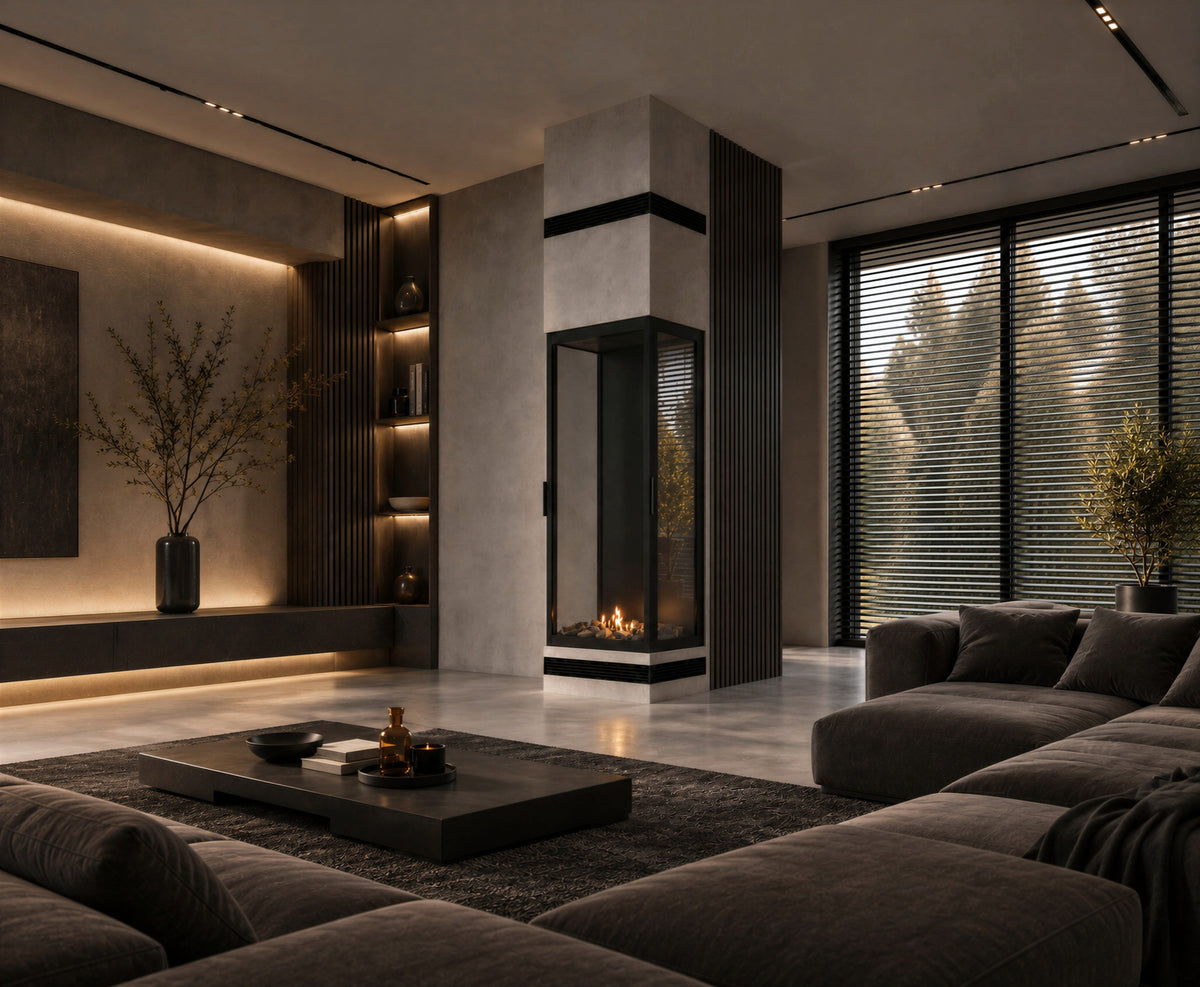 Made Three-Sided Vertical Room Divider Full Glass 70 x 140 cm