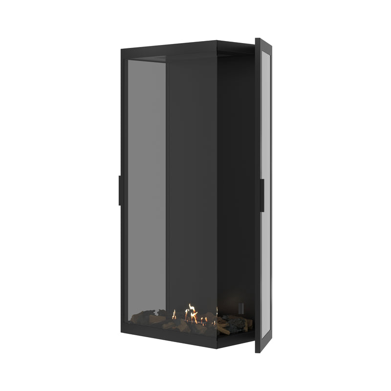 Made Three-Sided Vertical Room Divider Full Glass 70 x 140 cm