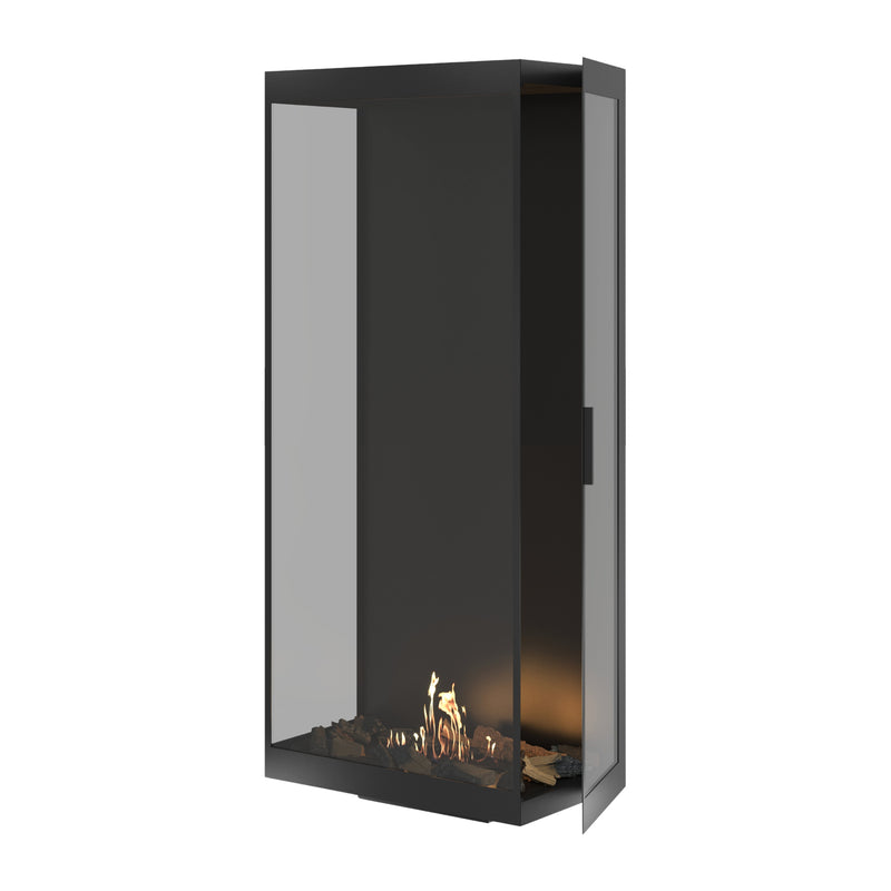Made Three-Sided Vertical Room Divider Full Glass 70 x 160 cm