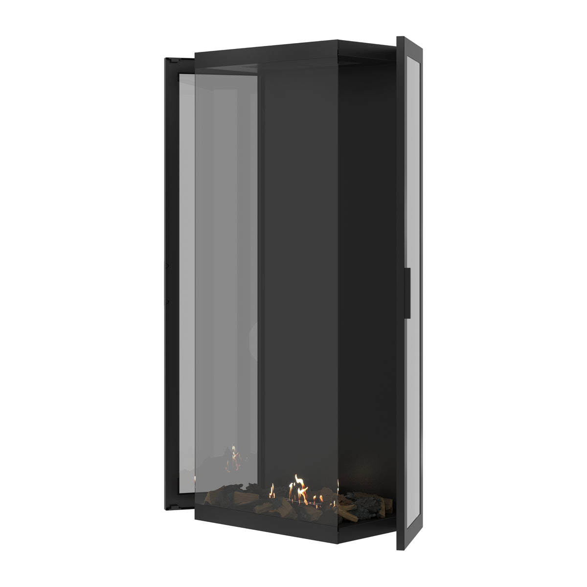 Made Three-Sided Vertical Room Divider Full Glass 70 x 160 cm