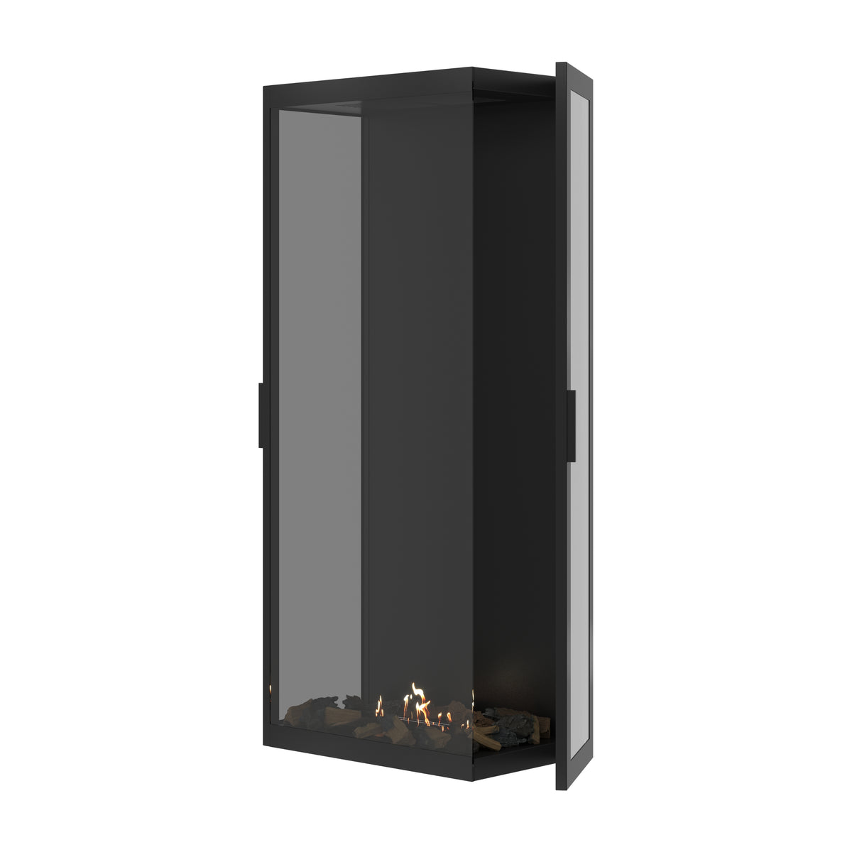 Made Three-Sided Vertical Room Divider Full Glass 70 x 160 cm