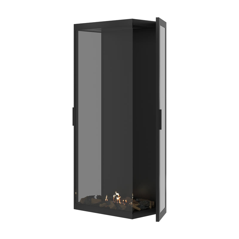 Made Three-Sided Vertical Room Divider Full Glass 70 x 160 cm