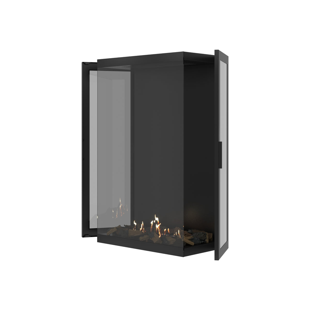 Made Three-Sided Vertical Room Divider Full Glass 80 x 100 cm